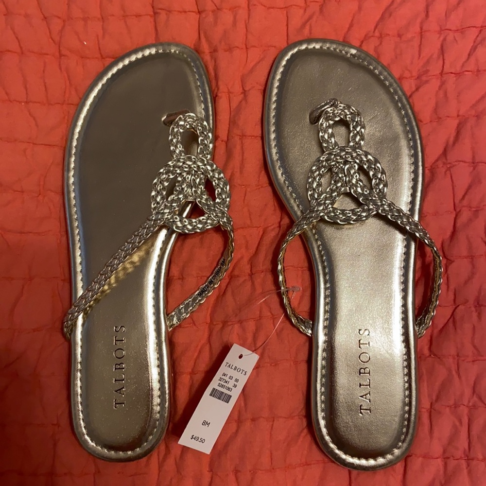 Silver Talbots flats [size 8]
